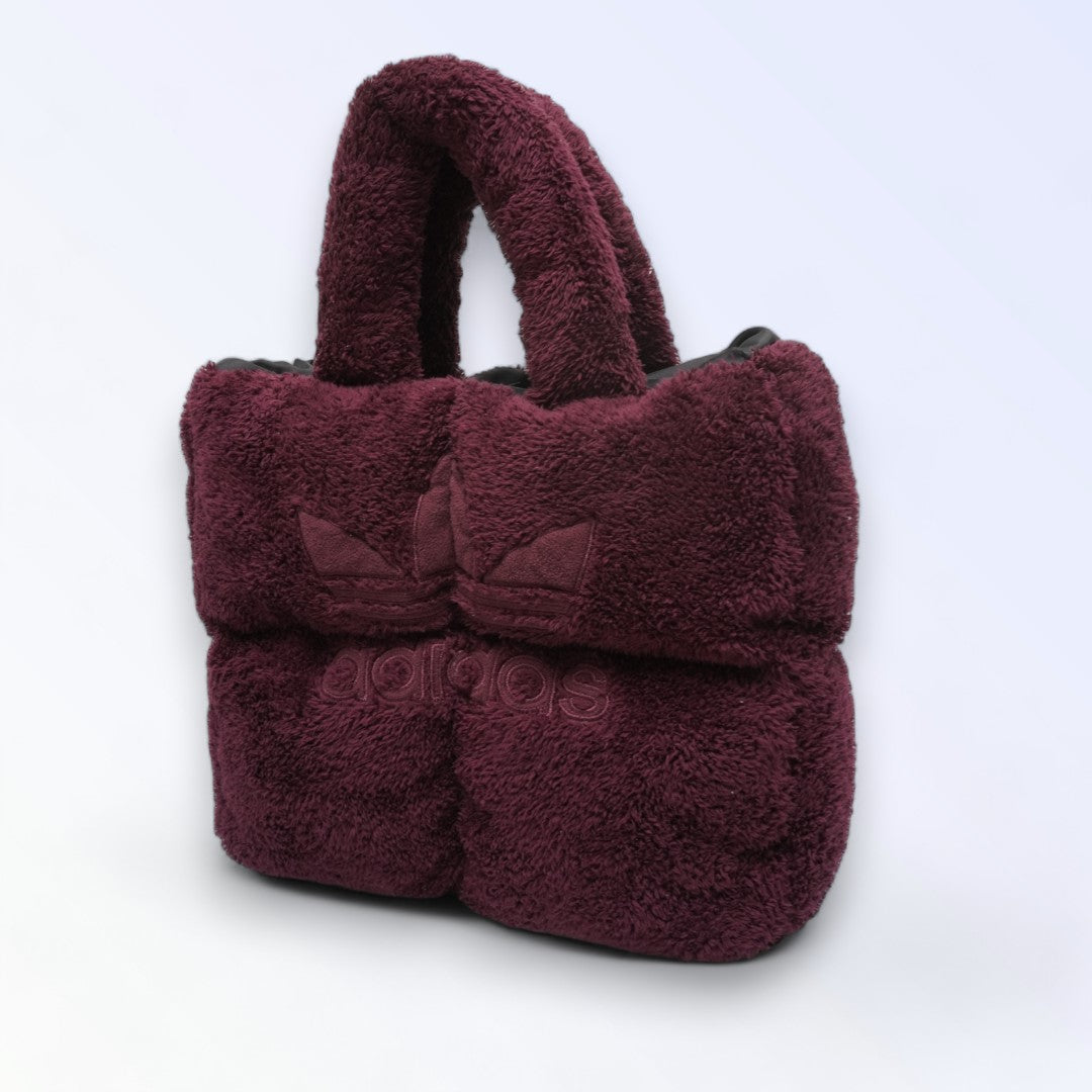 Puffer bag fluffy red