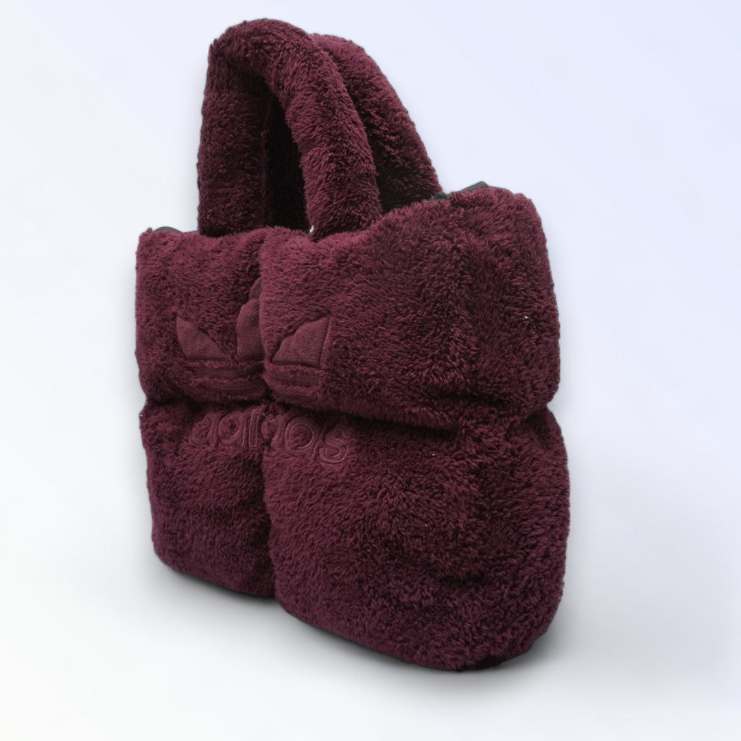 Puffer bag fluffy red