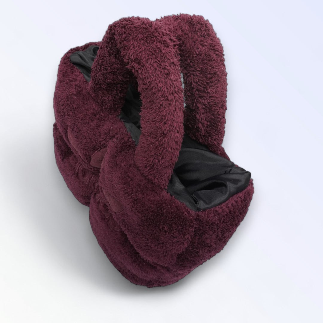 Puffer bag fluffy red