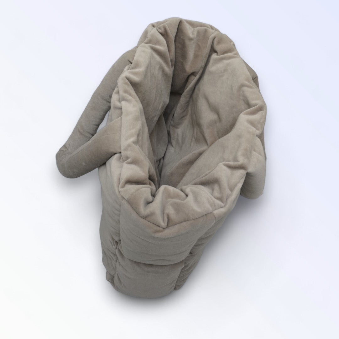 Puffer bag samt beige