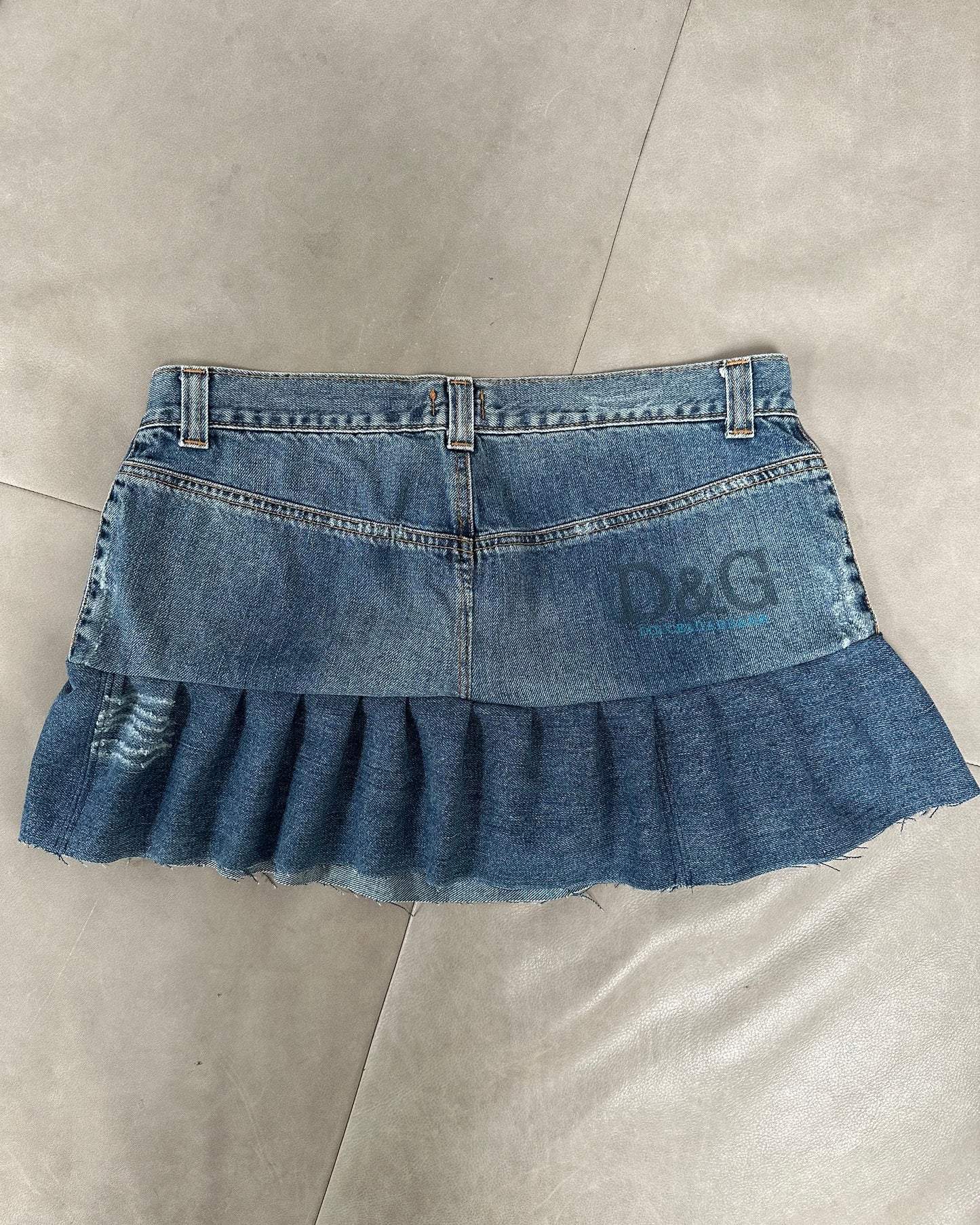 Reworked Denim Mini Skirt