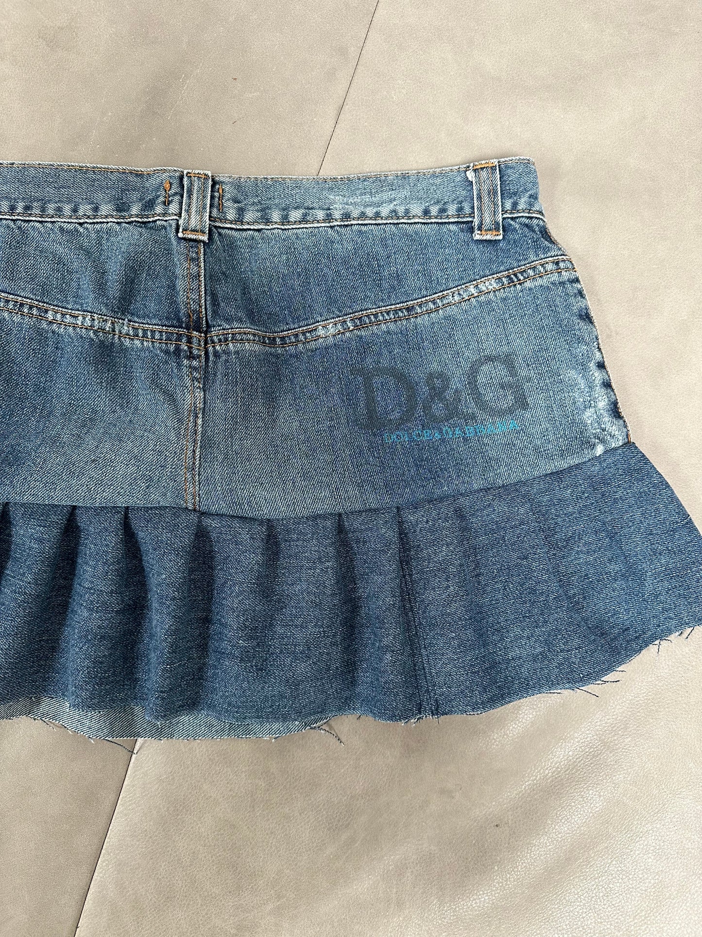 Reworked Denim Mini Skirt