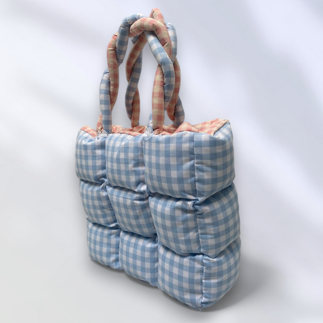 Puffer Bag blue/rosa