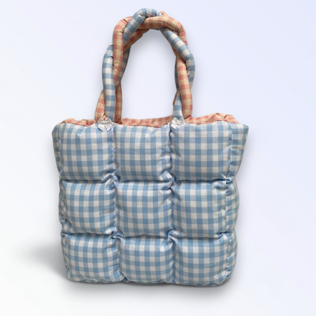 Puffer Bag blue/rosa