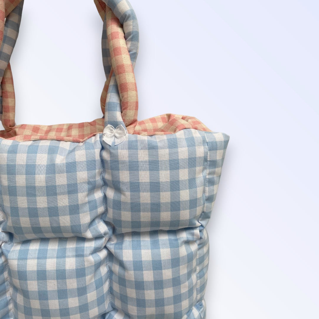Puffer Bag blue/rosa